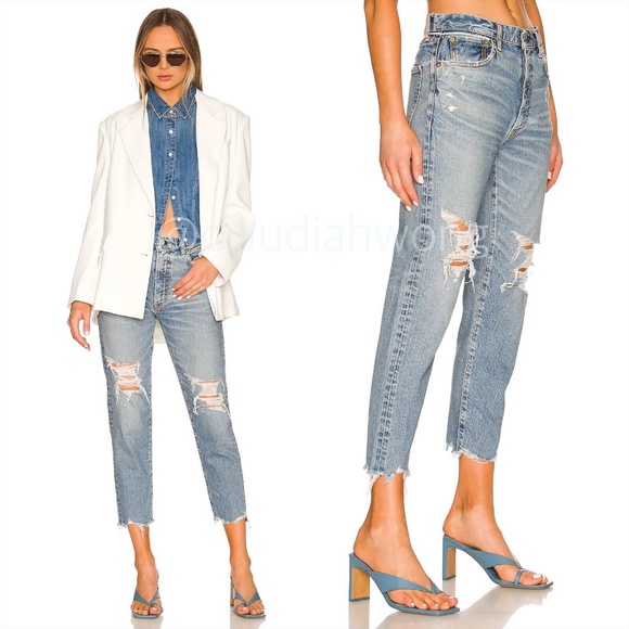 MOUSSY VINTAGE Carter Friend Distressed Jeans in Blue